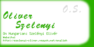 oliver szelenyi business card